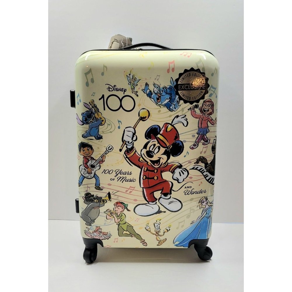 Bioworld Disney 100 Years Of Music And Wonder Upright Spinner Suitcase